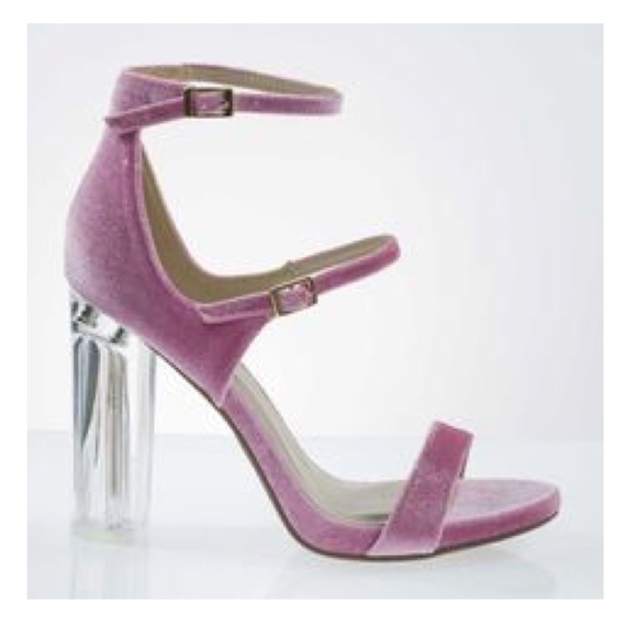 Women\u0027s Delicious Toodee Clear Heeled Sandals NWT